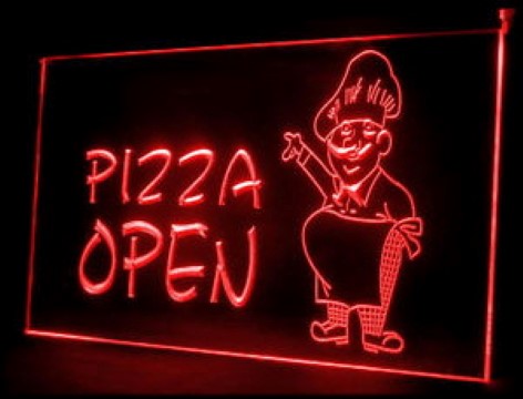 OPEN Pizza Shop Cafe Restaurant LED Neon Sign